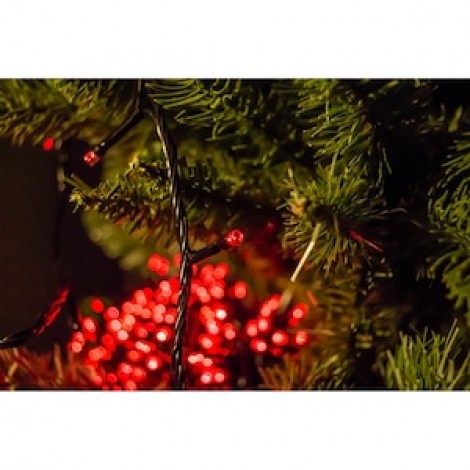 Instalatie de brad, 100 led-uri , 6 metri, 8 jocuri lumini, rosu