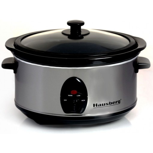 Oala electrica Hausberg HB-1302, 320 W, 8 L, control temperatura, mentinere cald, inox