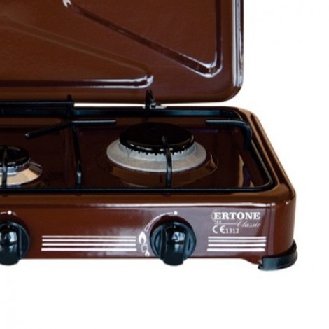 Plita gaz emailata Ertone ERT-MN 208, 3 ochiuri, maro