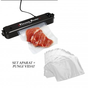 Set Aparat de vidat si sigilat + pachet 50 Pungi termosigilabile