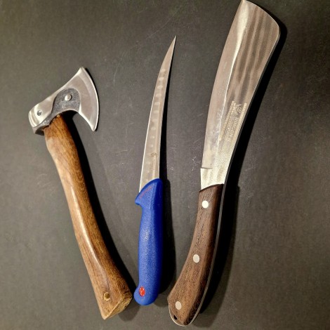 Set bucatarie 3 piese: Toporisca Yin-Yang, Cutit tip maceta si Cutit filetat