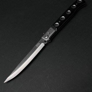 Cutit briceag camping și drumetie 31cm, lama otel inox, maner lemn negru, CB017 cadou barbati