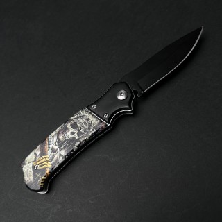 Cutit briceag camping și drumetie 22cm, lama otel inox, maner lemn Reaper, CB018 cadou barbati