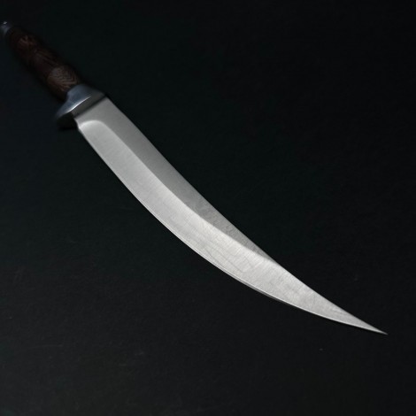 Cutit camping și drumetie 32cm, lama otel inox, maner lemn maro, CB007 cadou barbati FR20