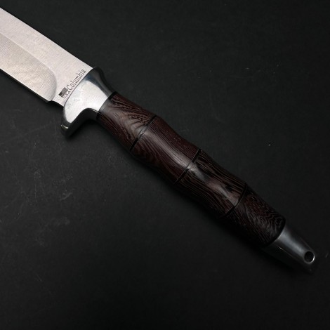 Cutit camping și drumetie 32cm, lama otel inox, maner lemn maro, CB007 cadou barbati FR20