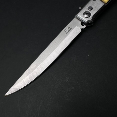 Cutit briceag camping și drumetie 32cm, lama otel inox, maner corn cerb, CB009 cadou barbati FR20