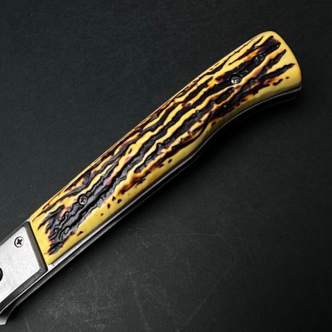 Cutit briceag camping și drumetie 32cm, lama otel inox, maner corn cerb, CB009 cadou barbati FR20