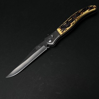 Cutit briceag camping și drumetie 26cm, lama otel inox, maner corn cerb, CB010 cadou barbati FR19