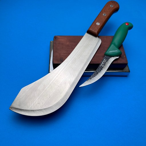 Cutit fier forjat tip Maceta Gama Haiduc 56cm, maner lemn + Cadou Cutit transat 26cm, mctg3 a4