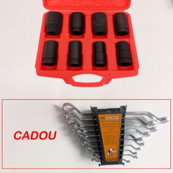 Set service auto, 2 produse: trusa 8 tubulare de impact 1inch 24-41mm + Cadou: 8 chei fixe inelare duble cotite 6-27mm TRSCH Set service auto, 2 produse: trusa 8 tubulare de impact 1inch 24-41mm + Cadou: 8 chei fixe inelare duble cotite 6-27mm TRSCH