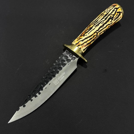 Cutit camping Columbia Saber Rustic 31cm, lama fier forjat, maner corn cerb, husa, COL-RST31CB