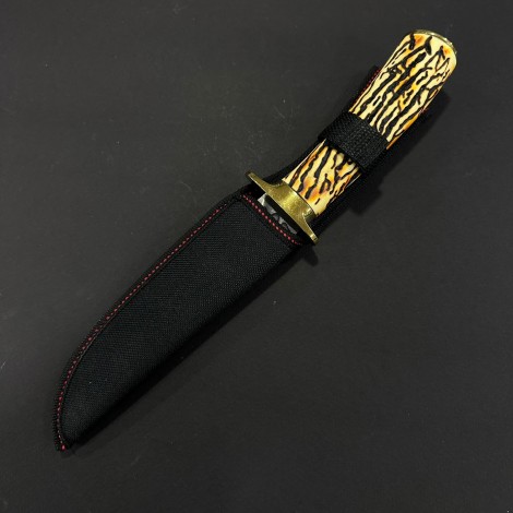 Cutit camping Columbia Saber Rustic 31cm, lama fier forjat, maner corn cerb, husa, COL-RST31CB