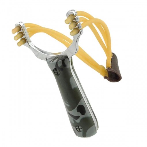 Prastie de vanatoare in aer liber, camuflaj, 3 elastice, latex