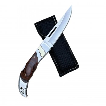 Briceag camping 23cm, lamă oțel inoxidabil, maner metalic maro, BRC-CD23M