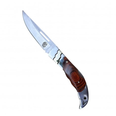 Briceag camping 23cm, lamă oțel inoxidabil, maner metalic maro, BRC-CD23M