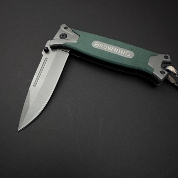 Cutit camping tip Briceag Browning 364 23cm, lama otel inox, maner metal+abs, verde