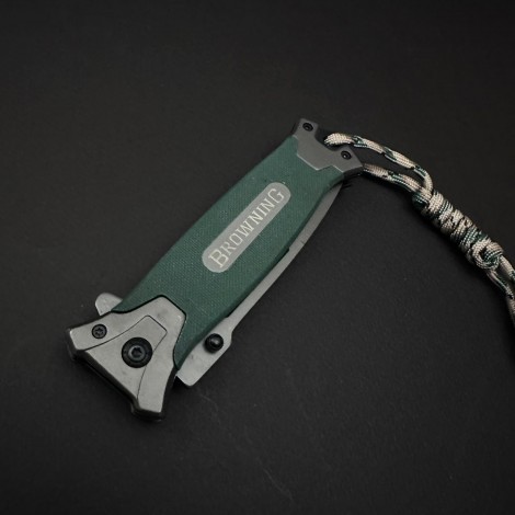 Cutit camping tip Briceag Browning 364 23cm, lama otel inox, maner metal+abs, verde
