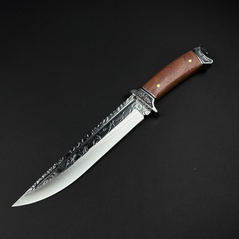Cuțit camping tip dagger Vines 33 cm, lama otel inox, maner lemn, teacă inclusa FR18