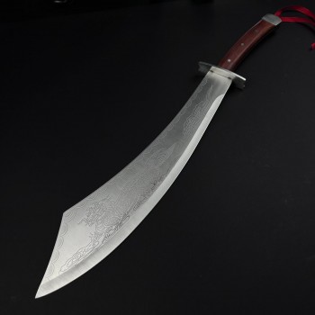 Cuțit camping tip maceta Dragon 61cm, lamă otel inoxidabil, maner lemn, husă inclusă + cadou cutit Shuriken FR20