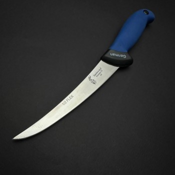 Cutit macelarie dezosat 30cm, lama otel inox 1/2FLEX, maner silicon albastru CMDS30A-OI