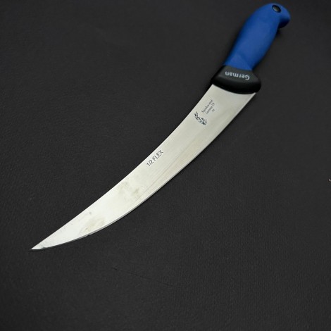 Cutit macelarie dezosat 34cm, lama otel inox 1/2FLEX, maner silicon albastru CMDS34A-OI