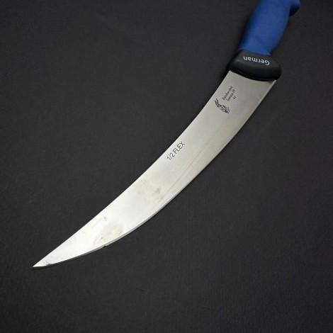 Cutit macelarie dezosat 34cm, lama otel inox 1/2FLEX, maner silicon albastru CMDS34A-OI