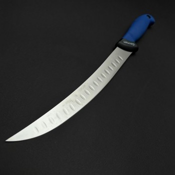 Cutit macelarie dezosat 38cm, lama cu caneluri otel inox 1/2FLEX, maner silicon albastru CMDS38AC-OI