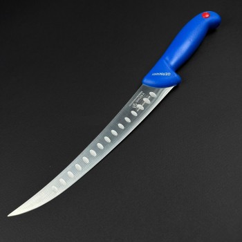 Cutit macelarie dezosat 36cm, lama cu caneluri otel inox, albastru CMD36AC-OI