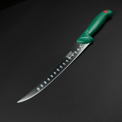 Cutit macelarie dezosat 36cm, lama cu caneluri otel inox, verde CMD36VC-OI