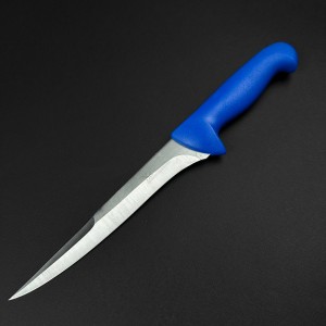 Cutit macelarie injunghiat 34cm, lama cu varf tais dublu otel inox, albastru CMI34AVD-OI