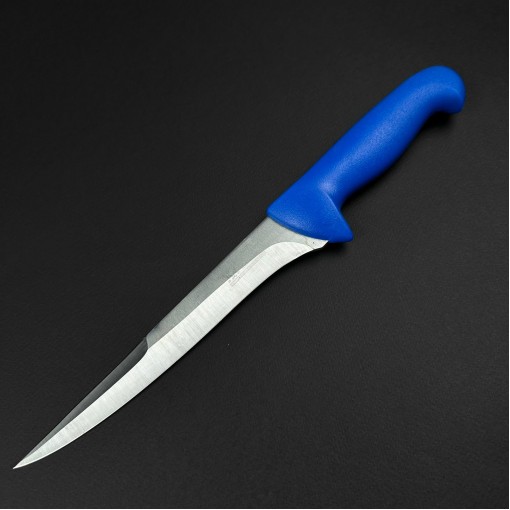 Cutit macelarie injunghiat 34cm, lama cu varf tais dublu otel inox, albastru CMI34AVD-OI