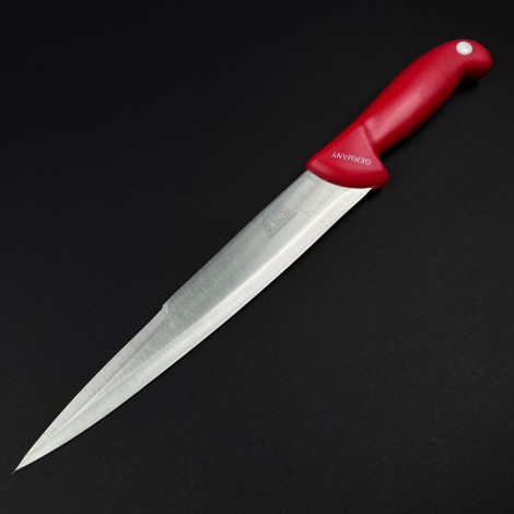 Cutit macelarie injunghiat 36cm, lama cu varf tais dublu otel inox, rosu CMI36RVD-OI