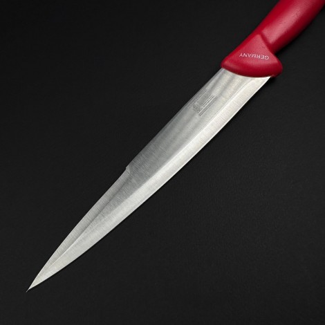 Cutit macelarie injunghiat 36cm, lama cu varf tais dublu otel inox, rosu CMI36RVD-OI