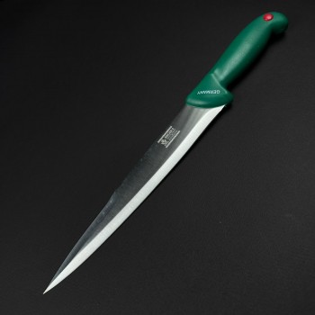 Cutit macelarie injunghiat 36cm, lama cu varf tais dublu otel inox, verde CMI36VVD-OI