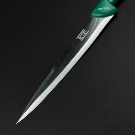 Cutit macelarie injunghiat 36cm, lama cu varf tais dublu otel inox, verde CMI36VVD-OI