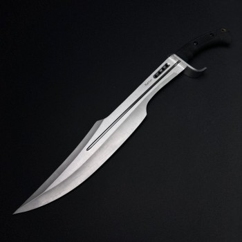 Maceta camping Spartan 60cm MAC-C60SS, lama otel inoxidabil, maner abs, cu husa textila, black, sabie FRS10