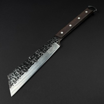 Cutit tip maceta/satar cleaver 43cm, lama fier forjat, maner lemn cu husa piele