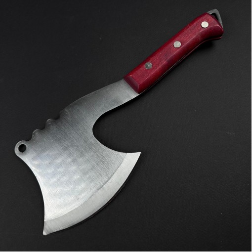 Cutit macelarie tip satar 31cm, lama 13x11cm otel inox, maner lemn