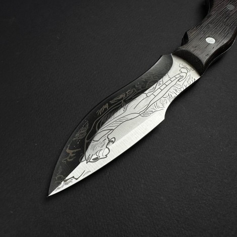 Set hobby 3 cutite 25-27 cm, lama otel inox gravata, teaca piele, maner lemn