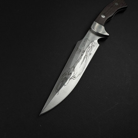 Set hobby 3 cutite 25-27 cm, lama otel inox gravata, teaca piele, maner lemn