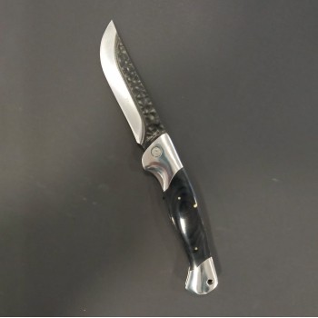 Cuțit camping tip briceag 26 cm, lama fier forjat, maner lemn, BRC-FF26BLK