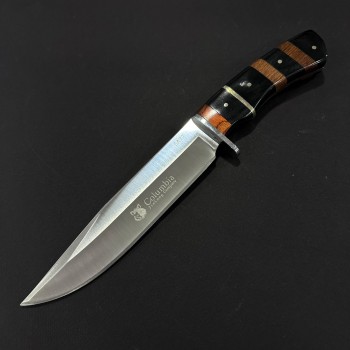 Cuțit camping tip dagger Columbia SA77 30 cm, lama varf dublu otel inox, maner lemn, teacă inclusa, COL-30SA77