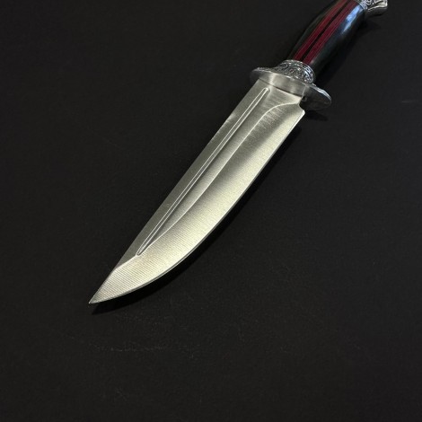 Cuțit camping tip dagger 31 cm, lama otel inox, maner lemn, teacă inclusa, CUT-FIX31