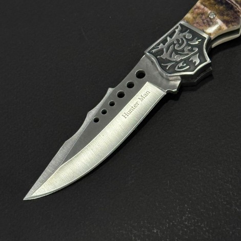 Cuțit briceag camping Anima Mistreț 21cm, lama otel inox, mâner imprimeu, husa, ANIM-MIS21BJ