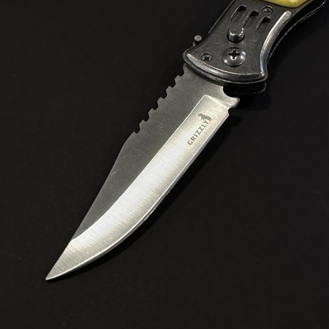 Cutit briceag camping și drumetie 21cm, lama otel inox, maner corn cerb, husa, BRCC-21Z