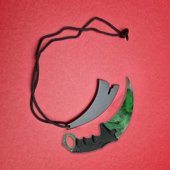 Briceag tip cutit Karambit 19cm, lama otel inox, cu teaca si snur, KAR-19TVRD