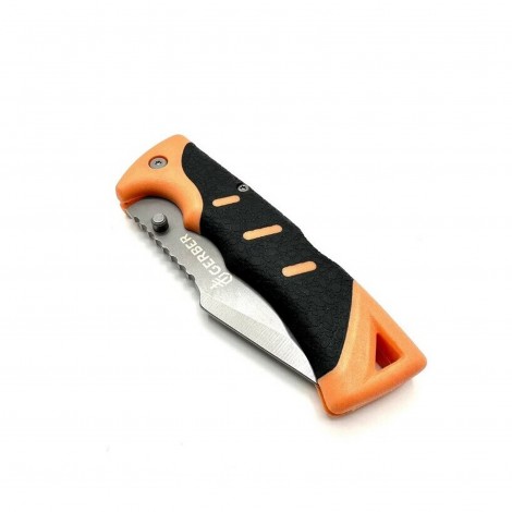 Cuțit camping briceag Gerber GER-BRC23 23cm, lama varf dublu otel inox, maner portocaliu texturat, teacă inclusa