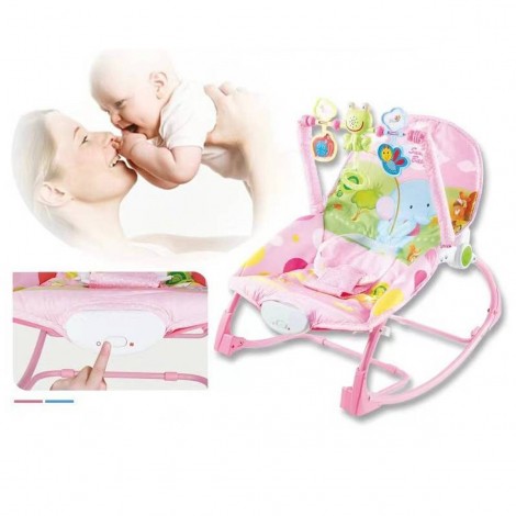 Balansoar si scaun bebe 2in1, cu vibratii si muzica, 0-18Kg, Sunshine Baby roz RESIGILAT