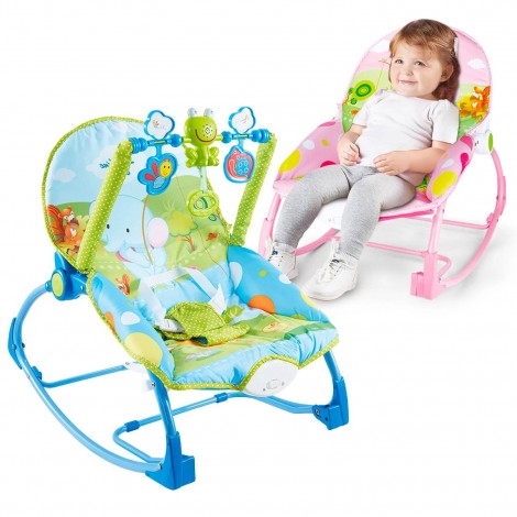 Balansoar si scaun bebe 2in1, cu vibratii si muzica, 0-18Kg, Sunshine Baby roz RESIGILAT