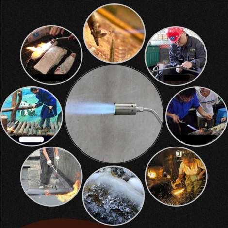 Arzator pentru parlit cu robinet si clapeta, pe gaz, aluminiu, rosu